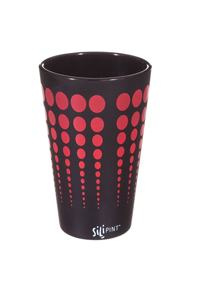Evergreen Silipint, Pint, Black with Red Dots, 3.62'' x 5.75 '' x 3.62'' inches