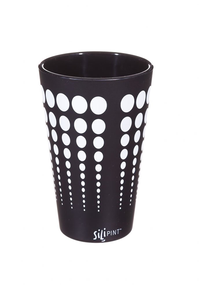 Evergreen Silipint, Pint, Black with White Dots, 3.62'' x 5.75 '' x 3.62'' inches