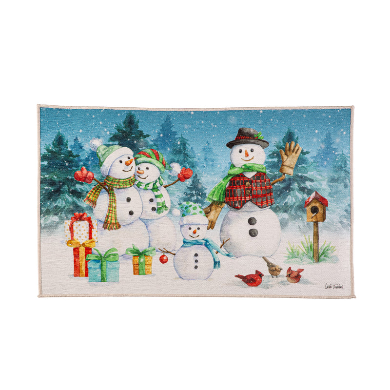 Snowman Family Washable Indoor/Outdoor Mat,2wm019