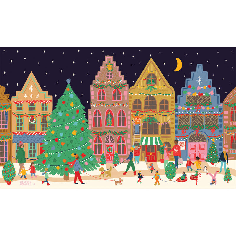 Christmas Town Washable Indoor/Outdoor Mat,2wm037