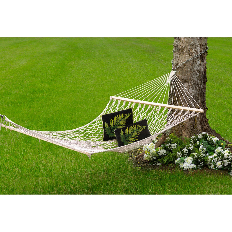 Traditional Polyester/Cotton Rope Hammock with Oak Stretcher,35402