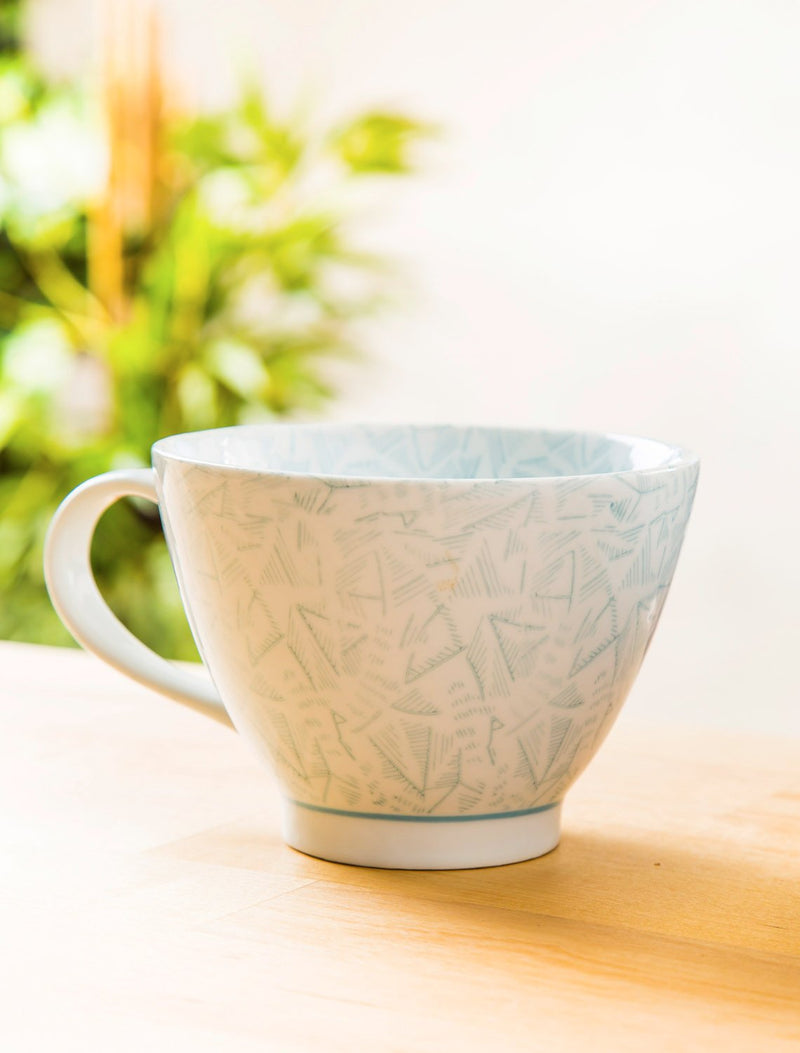 Ceramic Cup, 15 OZ, Light Blue Jasmine,3am009lb