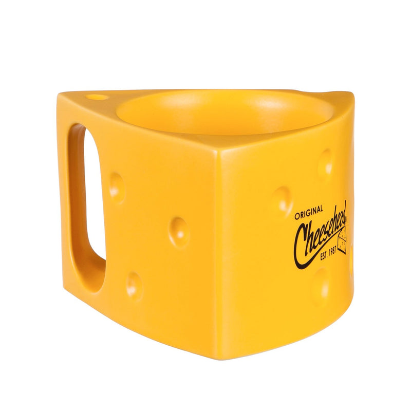 Evergreen Wedge Cup, Ceramic, Cheesehead, 5.5'' x 5.5 '' x 3.75'' inches