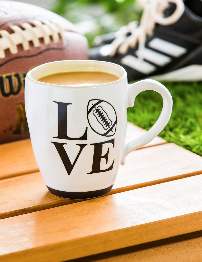 Ceramic Cup, 16 OZ, Love Football,3amh043