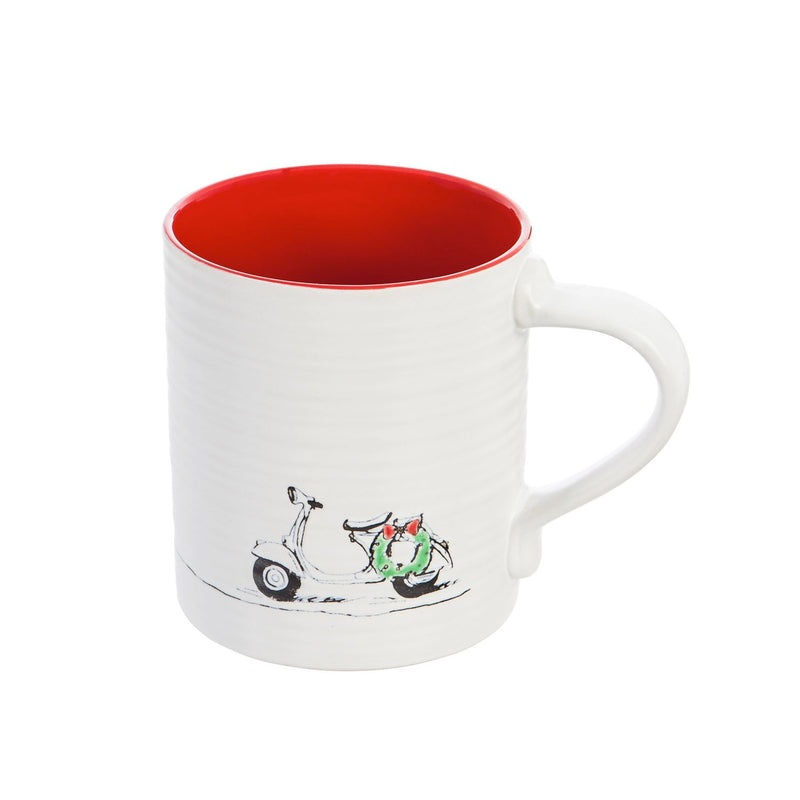 Ceramic Cup, 16 OZ, Traveling in Holiday Style, 4 Asst,3amh071