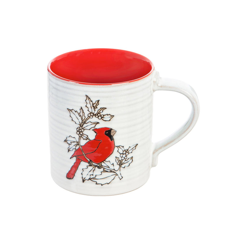 Ceramic Cup, 16 OZ, Perching Cardinal, 4 Asst,3amh081