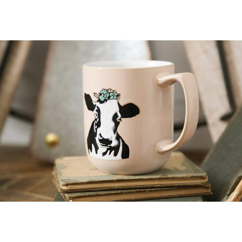 Ceramic Cup, 14 OZ,  Cow,3amh134