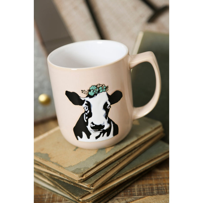 Ceramic Cup, 14 OZ,  Cow,3amh134