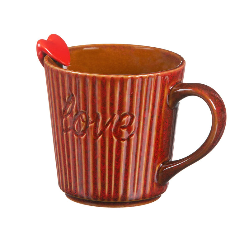 12 OZ "Love"  Heart Ceramic Cup, 5"x3.75"x4.25"inches