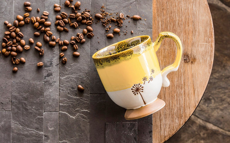 Artisan Series Cup, 14 OZ., w/stamped accents, Drifting Dandelion,3asu6888e