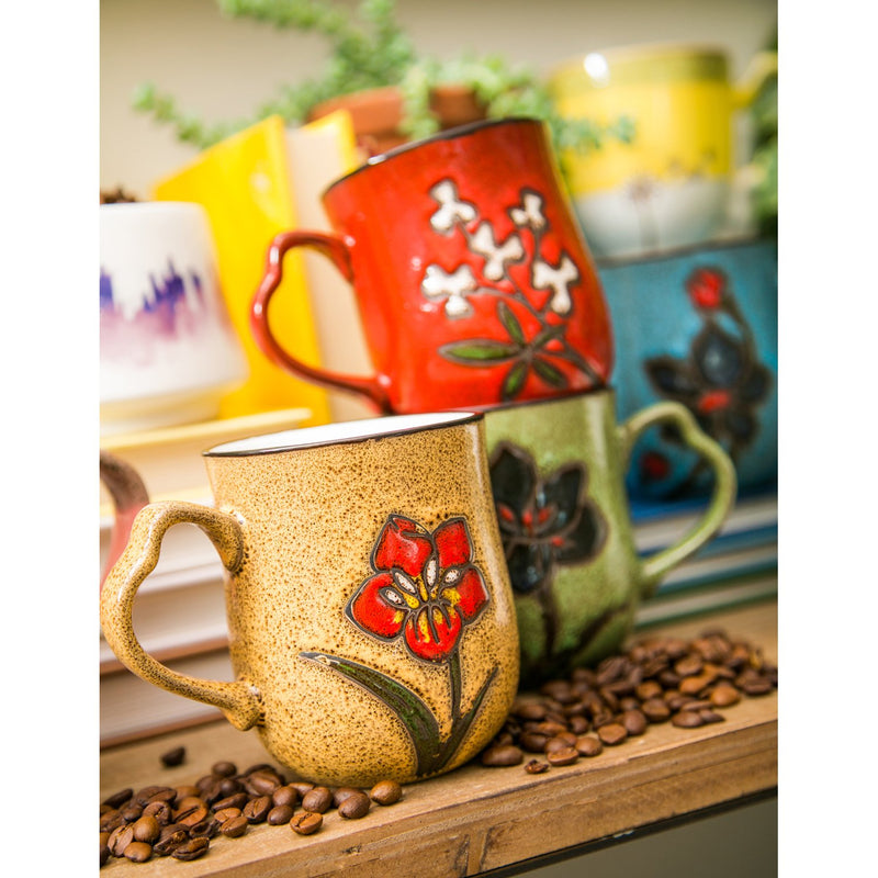 Artisan Series Cup, 10 OZ., Tan Wistful Floral,3asu7370d