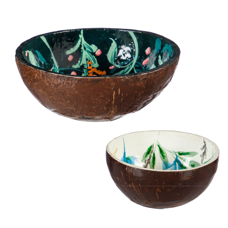 Natural Coconut Bowl,  Set of 2 Floral Boutique,3bl7479b