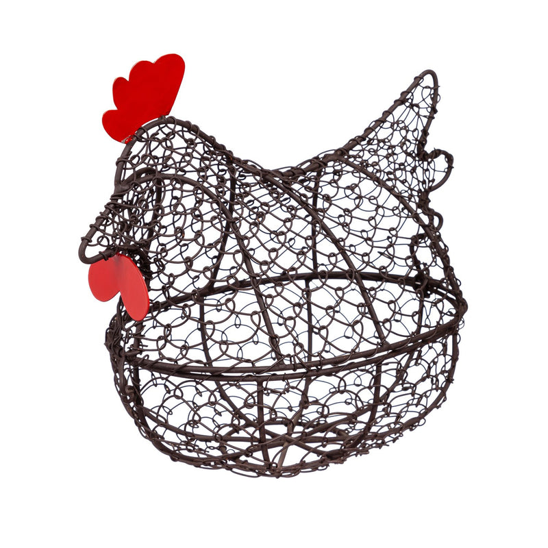 Metal Wire Sitting Hen Basket