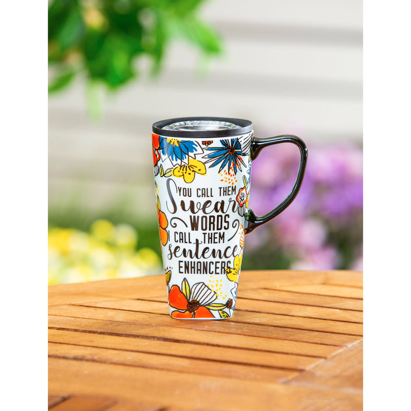 Ceramic FLOMO 360 Travel Cup, 17 oz., Swear Words,3clc96123