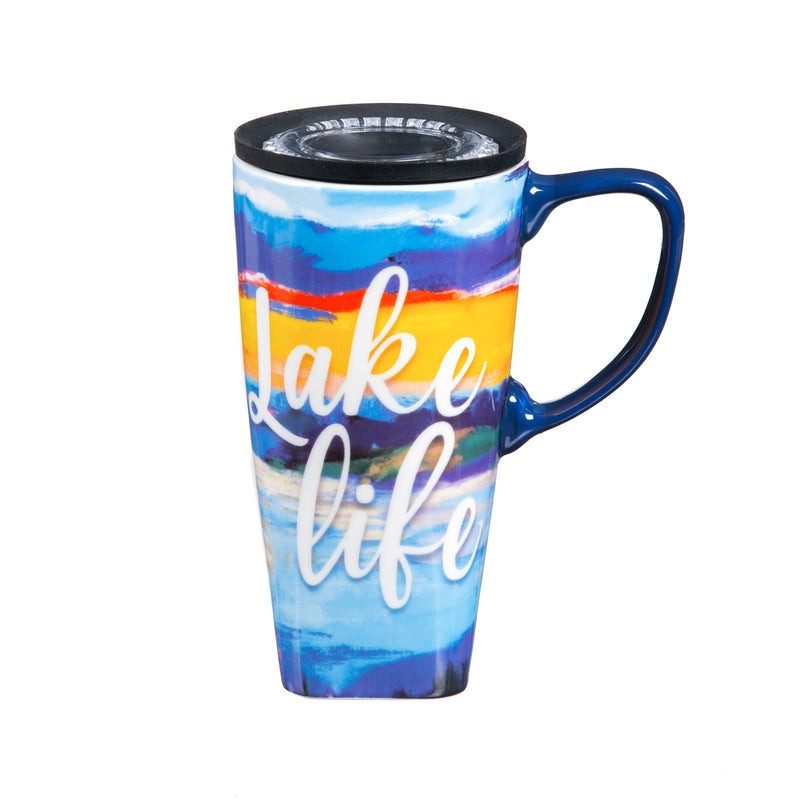 Ceramic FLOMO 360 Travel Cup, 17 oz., Lake Life,3clc96124