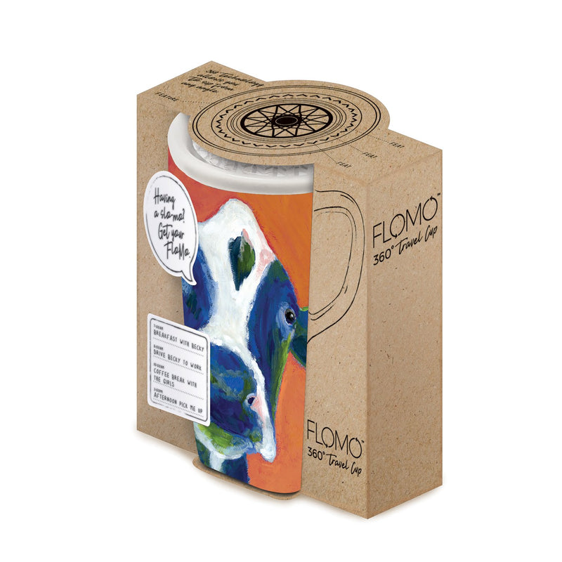 Ceramic FLOMO 360 Travel Cup, 17 OZ,. Cow Portrait,3clc977853