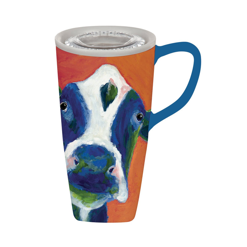 Ceramic FLOMO 360 Travel Cup, 17 OZ,. Cow Portrait,3clc977853