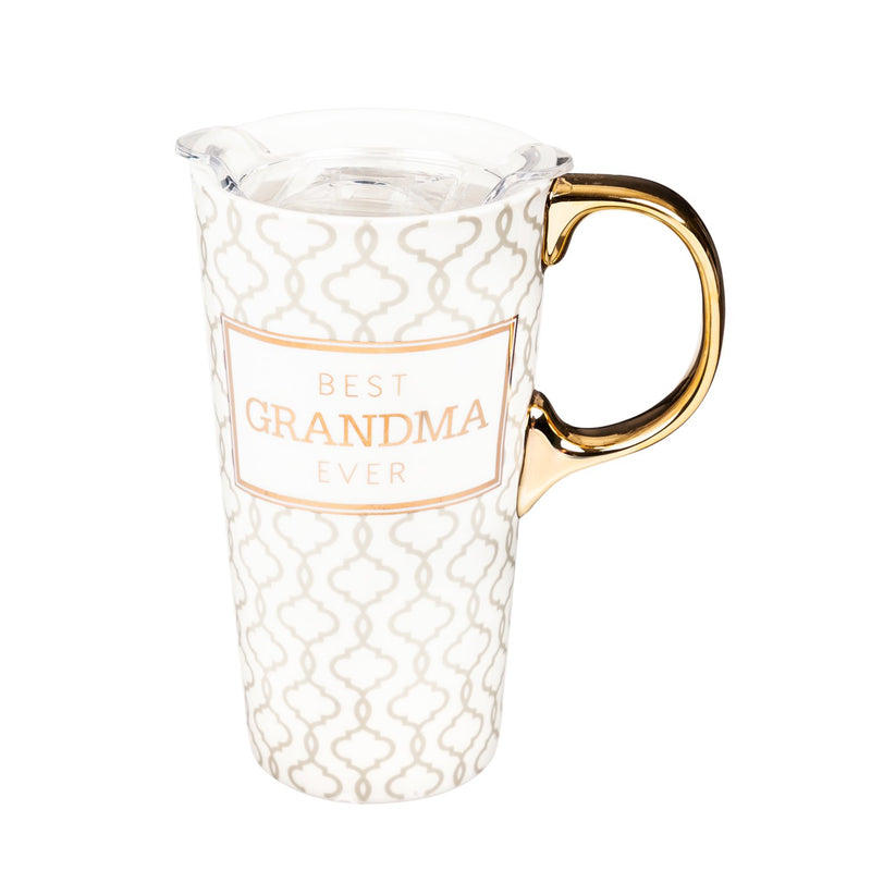 Ceramic Travel Cup, 17 OZ. w/Box, w/ Tritan Lid, Best Grandma Ever,3ctc006739c