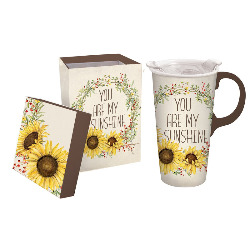 My Sunshine Ceramic Travel Cup - 5 x 7 x 4 Inches