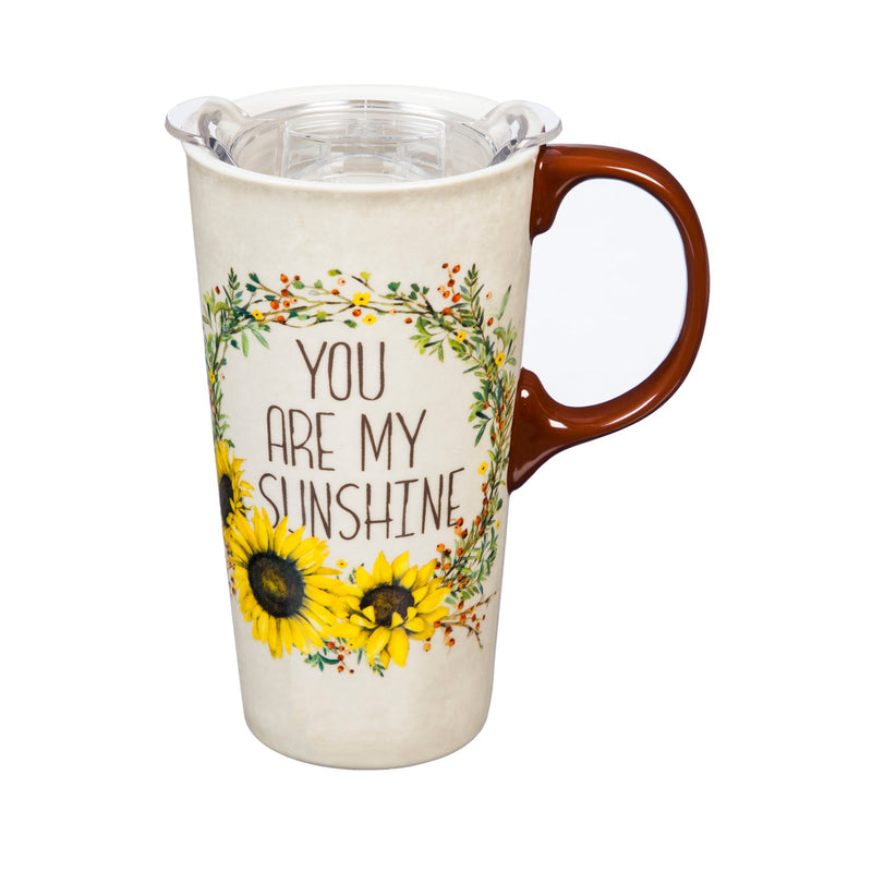 My Sunshine Ceramic Travel Cup - 5 x 7 x 4 Inches