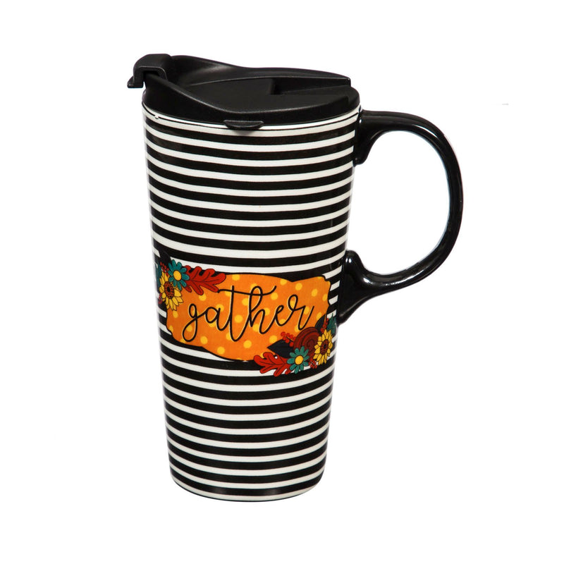 Ceramic Travel Cup, 17 OZ. ,w/box, Gather,3ctc01005