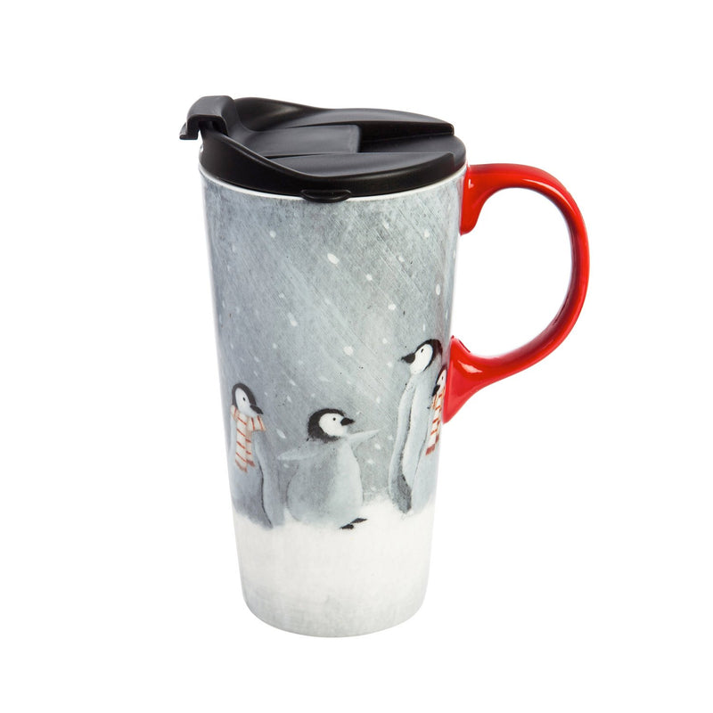 Ceramic Travel Cup, 17 OZ. ,w/box, Penguins,3ctc017185