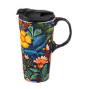 Ceramic Travel Cup, 17 OZ. ,w/box, Folky Fun,3ctc017830