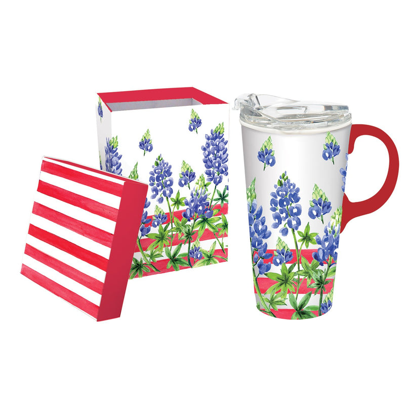 Cypress Home Beautiful Americana Garden Ceramic Travel Cup - 4 x 5 x 7 Inches Homegoods and Accessories for Every Space
