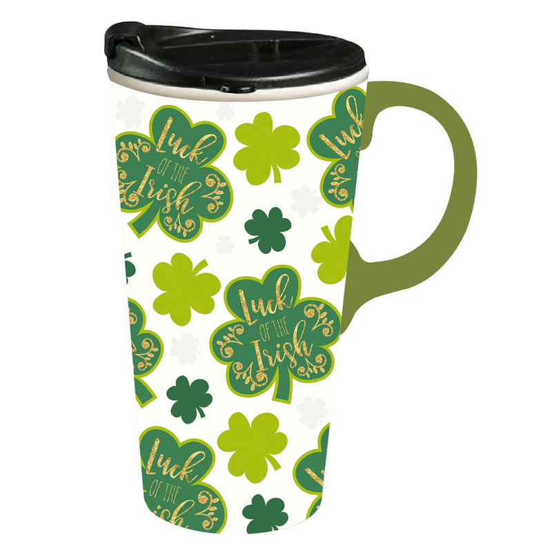 Ceramic Travel Cup, 17 OZ. ,w/box, Irish Kiss,3ctc017834