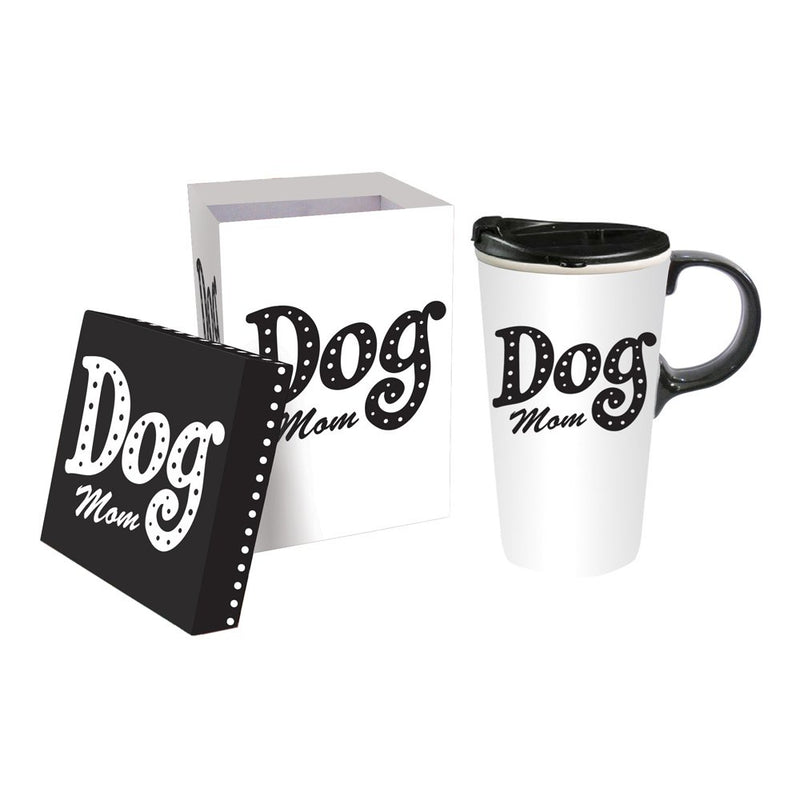 Ceramic Travel Cup w/Box, 17 oz., Dog Mom,3ctc037