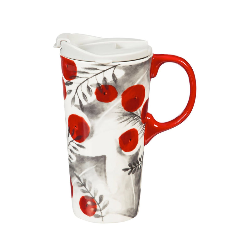 Ceramic Travel Cup, 17 OZ. ,w/box, Yuletide,3ctc047724