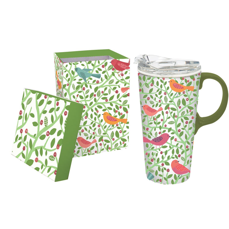 Ceramic Travel Cup, 17 oz., w/box and Tritan Lid, Spring Blossom,3ctc94t7900