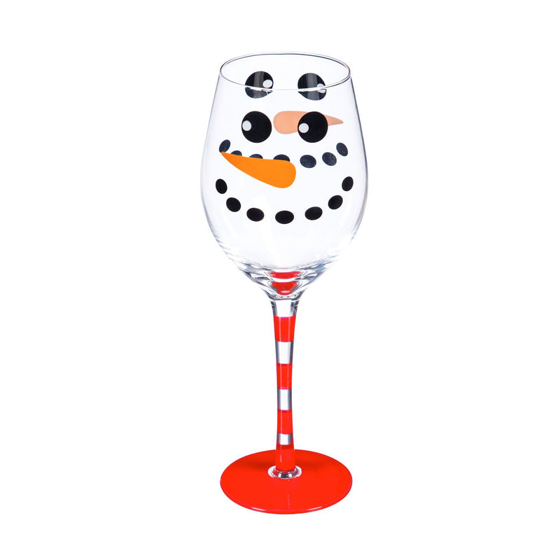 Wine Glass w/ Box, 12 oz., Snowman,3cwg185