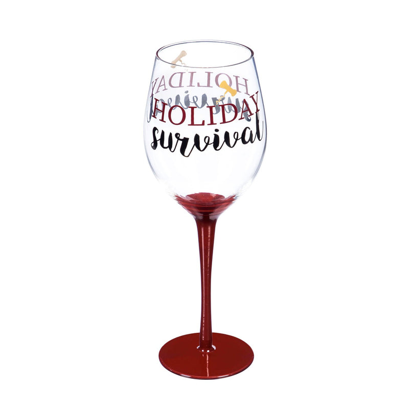 Wine Glass w/ Box, 12 oz., Holiday Survival,3cwg187