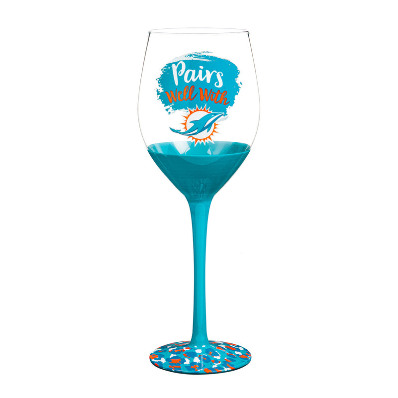 Miami Dolphins, 17oz Boxed Stemware,3cwg3816