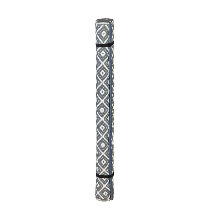 ReversibleWeather-resistant Rug 4'x6' Grey Diamond,3dm013a