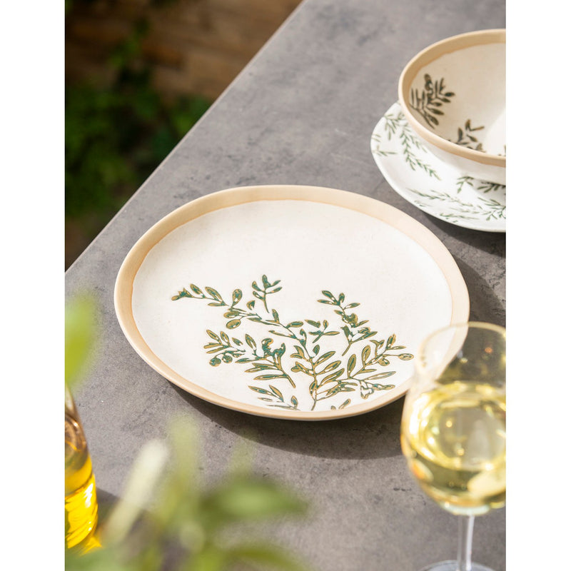 Ceramic 10" Dinner Plate, Olive Market Collection,3dr7868