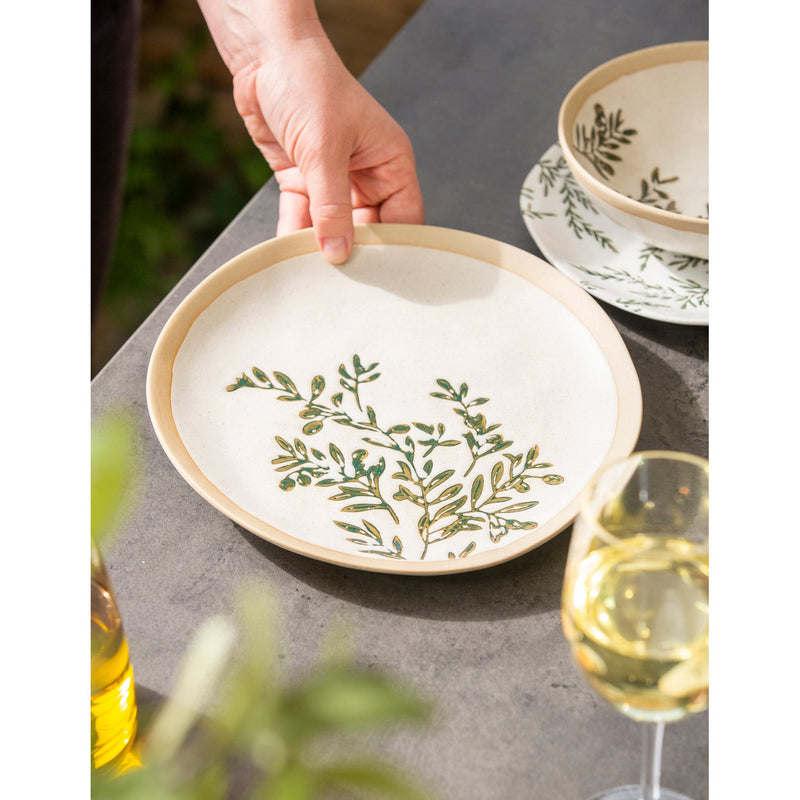 Ceramic 10" Dinner Plate, Olive Market Collection,3dr7868