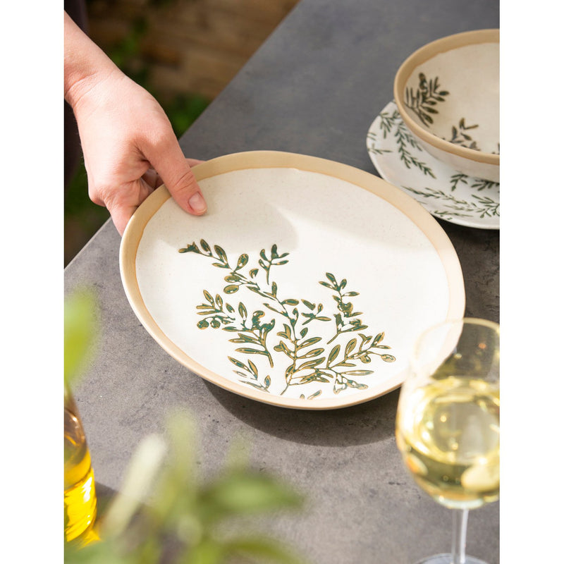 Ceramic 10" Dinner Plate, Olive Market Collection,3dr7868