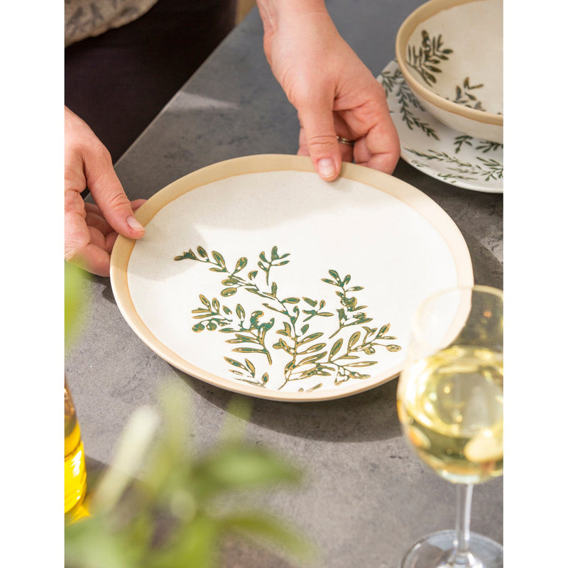 Ceramic 10" Dinner Plate, Olive Market Collection,3dr7868