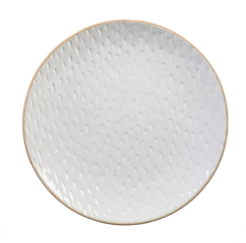 Ceramic Debossed Dinner Plate, Picket Porcelain,3edr001