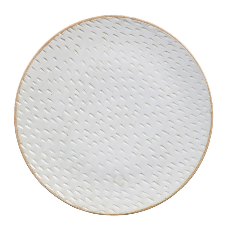 Ceramic Debossed Dinner Plate, Picket Porcelain,3edr001