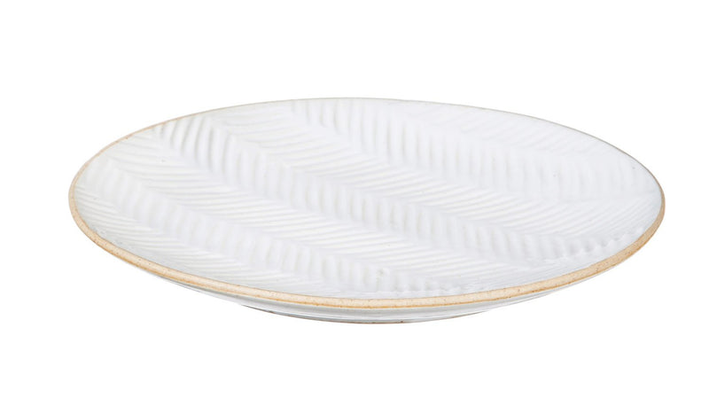 Cypress Home Picket Porcelain Ceramic Debossed Salad Plate
