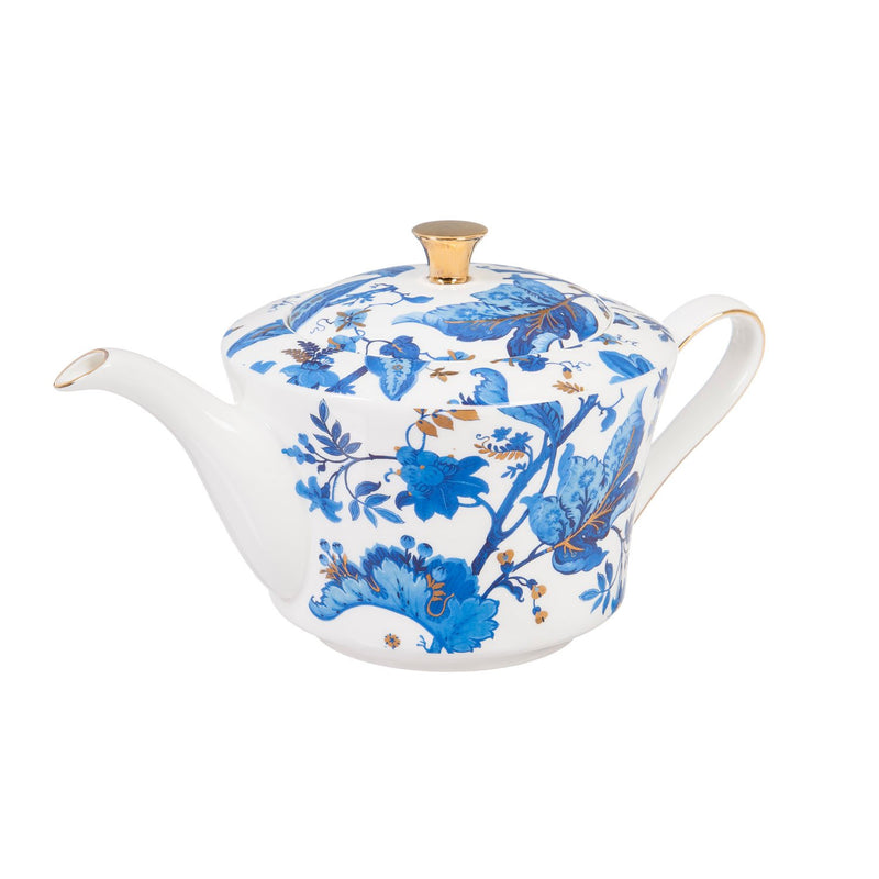 Bone China Teapot,  37 OZ, Blue Floral Toile,3ete6861