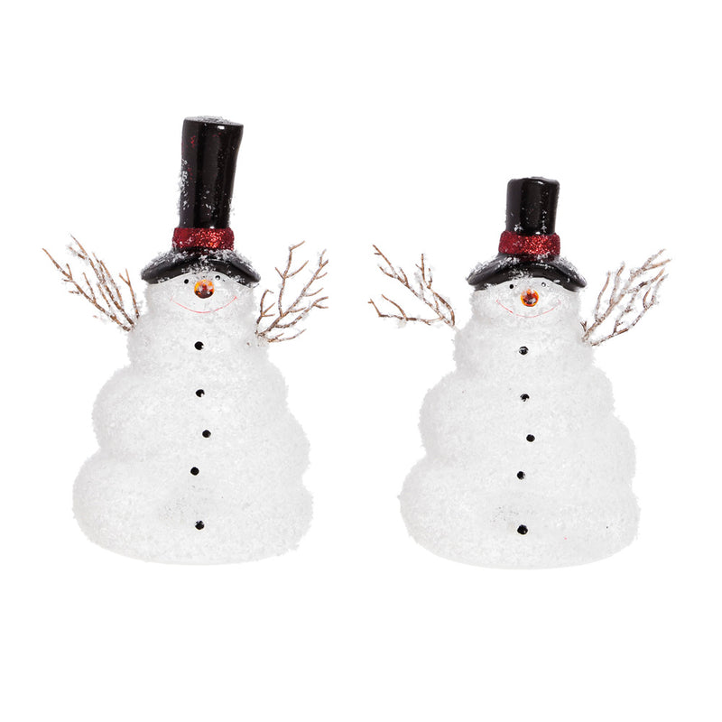 LED Frosted Glass Snowman, 2 ASST,3led029