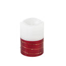 LED Half Metallic Swirl Flameless Candle with Timer Function, 2 Asst, Red/Green,3led222