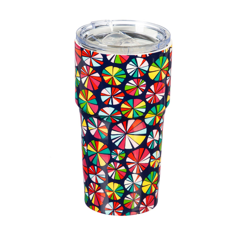 Double Wall Ceramic Companion Cup with Tritan Lid, 13 OZ, Birthday Confetti,3ltc997369a