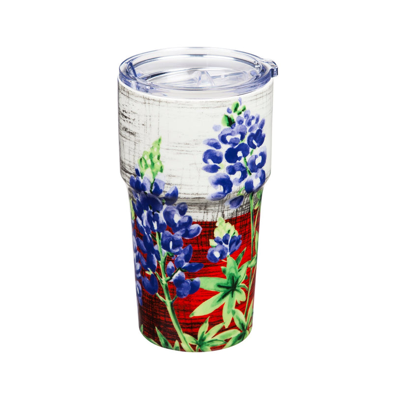 Double Wall Ceramic Companion Cup with Tritan Lid, 13 OZ, Americana Garden,3ltc997829