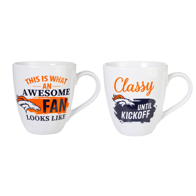 Denver Broncos, Ceramic Cup O'Java 17oz Gift Set, 3.74"x3.74"x4.33"inches