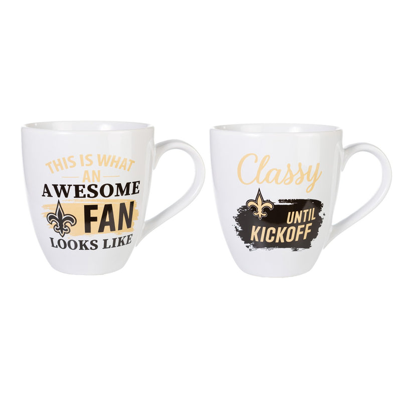New Orleans Saints, Ceramic Cup O'Java 17oz Gift Set, 3.74"x3.74"x4.33"inches
